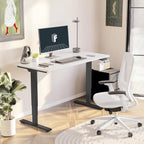 FLEXISPOT E6 Essential Standing Desk 3 Stages Dual Motor Electric 60x24 Inch Whole-Piece Board Height Adjustable Electric Sit Stand Desk(Black Frame + White Desktop, 2 Packages)