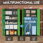 Greenvelly Metal Storage Cabinet,72" Steel Storage Cabinets with Doors and Adjustable Shelves, Metal Tool Cabinets, Locking File Cabinet for Home Office, Garage, School (Black Green36 Wx18 D)