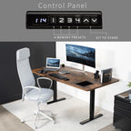 VIVO Electric 71 x 36 in Rustic Standing Desk, Memory Height Adjustment, 1B Series, Vintage Brown Top Black Frame, DESK-KIT-1B7N-36