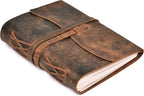 LEATHER VILLAGE Vintage Leather Journal 8"x6" - Brown | 240 Lined Pages | Rustic Notebook for Travel, Office & Personal Use | Handmade College Ruled Diary for Men & Women