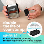 ExcelMark Custom Stamp – Clear & Crisp Impressions – Personalized Self-Inking Rubber Stamp – Use for Address Stamp and More (Medium)
