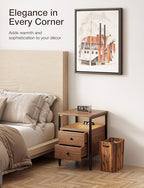 2 Gallons Rectangular Wastebaskets - Acacia Wood Waste Basket with Handles - Small Trash Can for Bathroom - Brown Garbage Bin for Spa Bathroom Decorative, Kitchen Counter, Living Room (Walnut)