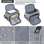 XQXA Large Capacity Pencil Case Organizer, Multifunctional Extra Big Pencil Pouch with Compartmens, Travel Simple Stationery Pen Bag, Fabric Pencil Bag for Men Women Girl Boy (Grey)