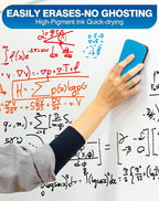 SFAIH Dry Erase Markers Chisel Tip with Magnetic Whiteboard Eraser, 48 Bulk 12 Assorted Colors White Board Markers for Teachers, Versatile Lines, 1s Quickly Dry, Perfect for Classroom and Office