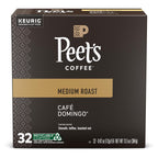 Peet's Coffee, Medium Roast Keurig K-Cup Pods - Café Domingo 32 Count (1 Box of 32 K-Cup Pods)