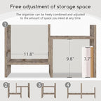 Jerry & Maggie Desktop Organizer Office Storage Rack Adjustable Wood Display Shelf Free Style Double H, Multi-Functional Mini Bookshelf for Desk Natural Stand (Gray Oak)