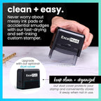 ExcelMark Custom Rubber Stamp – Clean & Easy Stamping – Personalized Self-Inking Stamp (Medium)