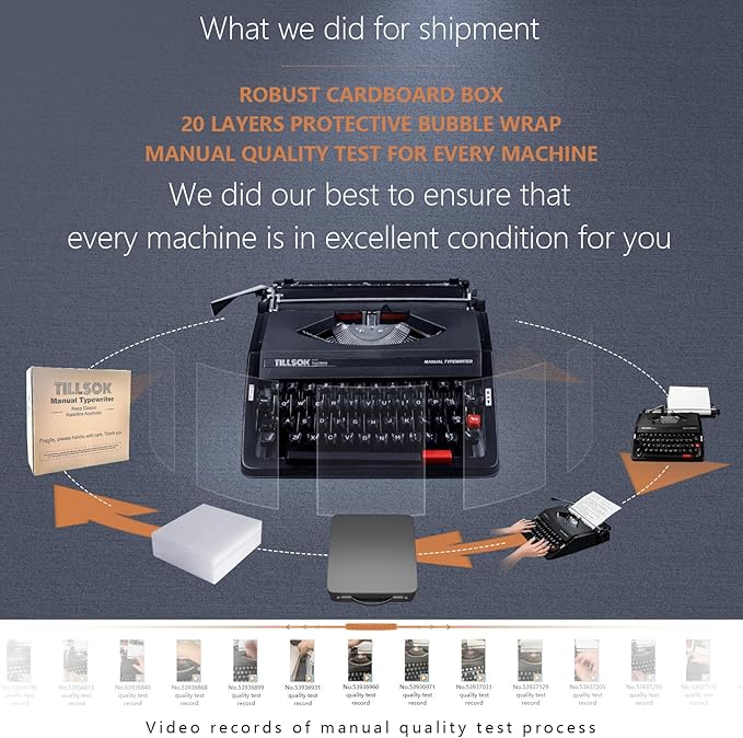 Manual Typewriter Machine – Vintage Portable Typewriter for Typing Letters – Classic Black Type Writer for Kids, Authors, and Retro Enthusiasts – Gift for Writers and Collectors
