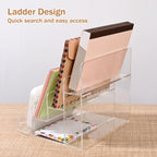 Mail Organizer Countertop, 4 Tier Clear Acrylic Mail Holder, Small Desk File Storage Holders for Bill, Envelope, Letter Sorter