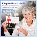 100 Personalized Address Labels - Glossy White Return Address Label 2.5" x 0.75'', Stylish Fonts for Envelopes & Packages, Customizable Labels for Home or Office Use