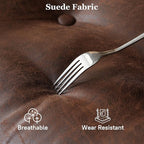 Mid Century Modren Large Office Chair, Big and Tall Ergonomic Executive Chair for Heavy Duty People, Computer Desk Task Chair with Wheels, Faux Lether Fabric Wide Chair for Home Sturdy,Dark Brown