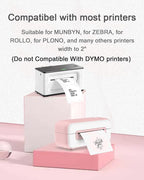 3 Inch White Round Thermal Sticker Labels, Self-Adhesive Circle Direct Thermal Printer Labels, DIY Design, QR Code, Name Tag, Brand Label,Gift Label (White 500 PCS/1 Roll)