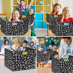 24 Pack Black Printing Privacy Floders for Student Desks - Durable Plastic Erasable - Testing Dividers for Classroom - Easy Clean Privacy Shields for Student - Includes Extra Labels
