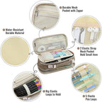 Pencil Case, Large Capacity Pencil Case Organizer; Double Zipper Storage Bag; Big Pencil Pouch for College School Office Teen Girl Boy Men Women Adult