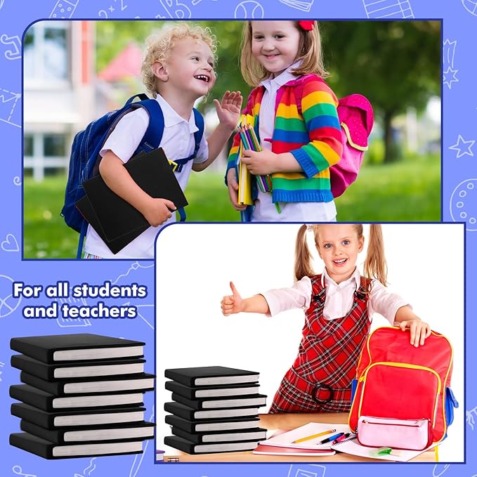 Sherr 14 Pack Stretchable Book Covers Reusable Jumbo Bookcloth 9" x 11" Durable Washable Back to School Book Cover Protector for Most Hardcover Books Textbooks(Black,Classic)