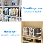 Adjustable Vertical File Sorter Sturdy Plastic Expandable Upright File Holder, Desktop Binder Organizer, School Office Organization Bookshelf Divider, Assemble Easily Endlessly, Black