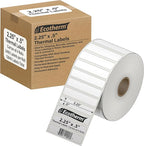 2.25" x .5" Thermal Labels | 4 Rolls | 13840 Labels | fits Zebra, Munbyn, Rollo, Godex, Arkscan, iDPRT, Offnova Thermal Label Printers and More | Blank White Adhesive Stickers by Ecotherm