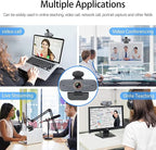 Angetube 1080P HD Webcam with Privacy Shutter Dual Noise-Cancelling Mic PC Camera Webcams, Wide 90° View, USB Plug & Play for Video Conferencing, Streaming, Zoom/Skype/YouTube for PC/Desktop/Laptop