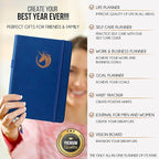 Life Planner - Undated Daily, Weekly & Monthly Planner with Budget Section | A 12 Month Journey to Increase Productivity & Happiness | Life Organizer & Gratitude Journal - Horizontal Format