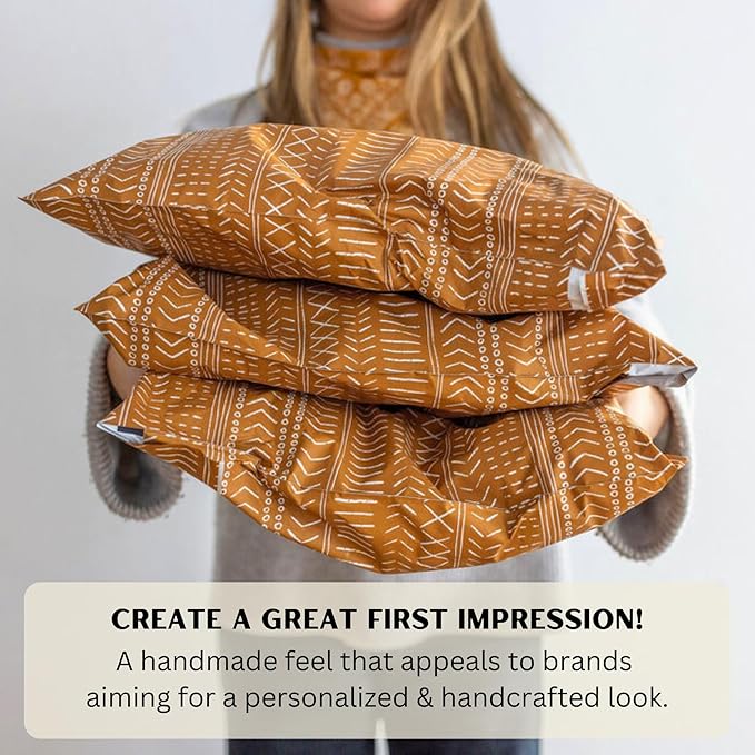 Poly Mailers 10x13 Inch 500 Pack Medium Shipping Bags Strong Thick Mailing Envelopes | Self Sealing Adhesive | Waterproof & Tear Resistant | Small Business Packaging for Clothing - Boho Brown