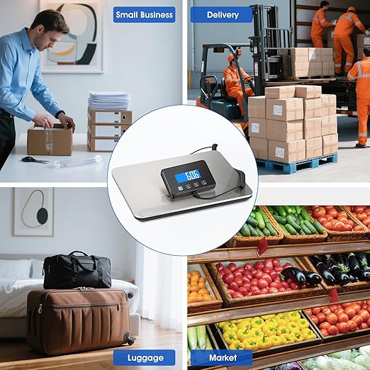 Luggage Scale 440lb Digital Shipping Scale with 0.35oz Accuracy, Tare/Hold, USB & Battery, Portable Postal Package Scale for Travel, Home, Office