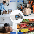 Luggage Scale 440lb Digital Shipping Scale with 0.35oz Accuracy, Tare/Hold, USB & Battery, Portable Postal Package Scale for Travel, Home, Office