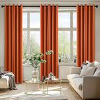 MIULEE Orange Blackout Curtains for Bedroom 72 Inches Long 2 Panels, Thermal Insulated Room Darkening Fall Drapes Grommet Noise Reduction Light Blocking Window Treatments Fall Decor W40 x L72 Inch
