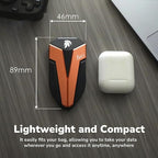 DATO 1TB External SSD, ARES Amber Shield Portable SSD w/LED, Up to 1600/1500 MB/s, OTG-Supported, Waterproof USB 3.2 Gen 2x2 Type C Rugged External Solid State Drive