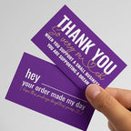 ITZAMNA Thank you for supporting small business cards Customer appreciation note cards Pink Script with Heart Pack of 100 purple