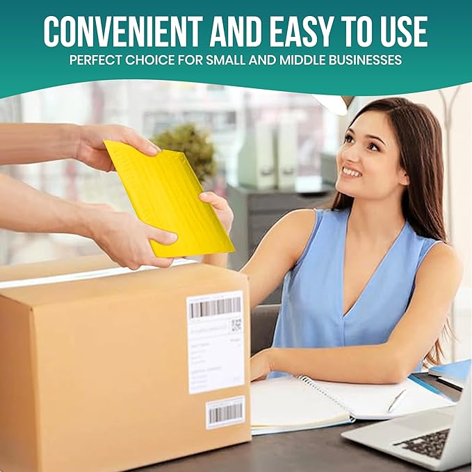 Levex - #0 6" x 10" [5 Pack] Yellow Poly Bubble Mailers, Padded Envelope Mailers, Packing Envelope & Mailing Bags for Shipping