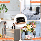 Amyhill 2 Pieces Wood Business Card Holder for Desk Wooden Business Card Display Stand Postcard Holder for Office Home Desktop(Wood Color)