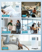 EUHOMY Portable Air Conditioners 8,000 Btu, 3 in 1 Portable Cooling AC with Dehumidifier, Fan, Sleep Modes, AC Unit with Remote Control & 24H Timer for Bedroom, Rooms, Apartments up to 350 Sq.Ft.