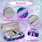 Choco Mocha Galaxy Pencil Case for Girls, Soft Pencil Case Kids Pencils Pouch for Kindergarten Girls, Purple