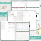 Legend Teacher Planner – Undated Lesson Plan Book for Teachers with Weekly & Monthly Calendars - Classroom Organization & School Year Planner – 8.5”x11.5” Hardcover (Viridian Green)