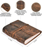 LEATHER VILLAGE Vintage Leather Journal A4 - Brown | 240 Lined Pages | Rustic Notebook for Travel, Office & Personal Use | Handmade College Ruled Diary for Men & Women
