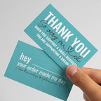 ITZAMNA Thank you for supporting small business cards Customer appreciation note cards Pink Script with Heart Pack of 100 Bird egg color