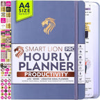 Hourly Planner - Undated Daily, Weekly & Monthly Planner with Budget Section | A 12 Month Journey to Increase Productivity & Happiness | Life Organizer & Gratitude Journal - Vertical Format