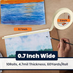 General Purpose Masking Tape 0.7 Inches x 60 Yards, Beige White Painters Tape for Painting, Labeling, DIY Arts Crafts, Home Office School Projects, 10 Rolls