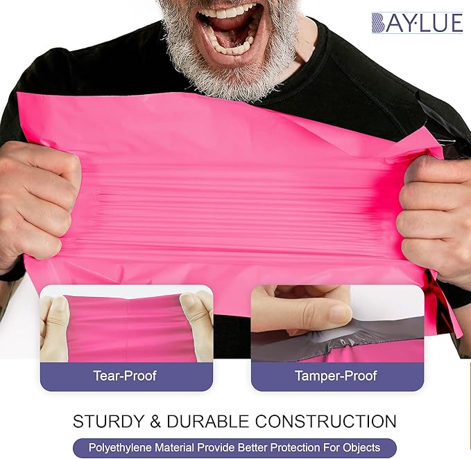 Hot Pink Poly Mailers 9x12 Inch | Strong Adhesive Self-Seal mailer Bags | Tamper, Tear, Water Resistant Shipping Envelopes | Thick Strong Material Polymailer Bags Clothing Bag | 1000 Pack Bulk
