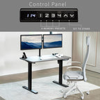 VIVO Electric 43 x 24 in Standing Desk, Memory Height Adjustment, 1B Series, One-Piece Dark Gray Top, Black Frame, DESK-KIT-1B4G