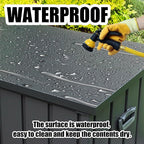 Domi 120 Gallon Deck Box, Patio Storage Box with Resin Lid, Steel Tool Waterproof Outdoor Storage Container for Outside Cushions, Lockable Outdoor Storage Bin for Garden and Pools Tools (Gray)