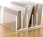 SANRUI Acrylic Desk File Organizer Holder, 5 Upright Clear Desktop Mails Sorter Document Magazine Storage Organization Letter Folder Racks for Home, Office & Classroom