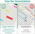 KICNIC 3000 Pieces Page Markers Sticky Index Tabs, Arrow Flag Tabs Self Adhesive, Colored Notes Tab Stickers for Notebook, Documents, Books [10 Colors, 3 Designs] Sticks Securely, Removes Cleanly