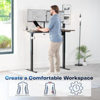 VIVO Electric 55 x 28 in Standing Desk, Memory Height Adjustment, 1B Series, One-Piece Rustic Vintage Brown Top, Black Frame, DESK-KIT-1B55N