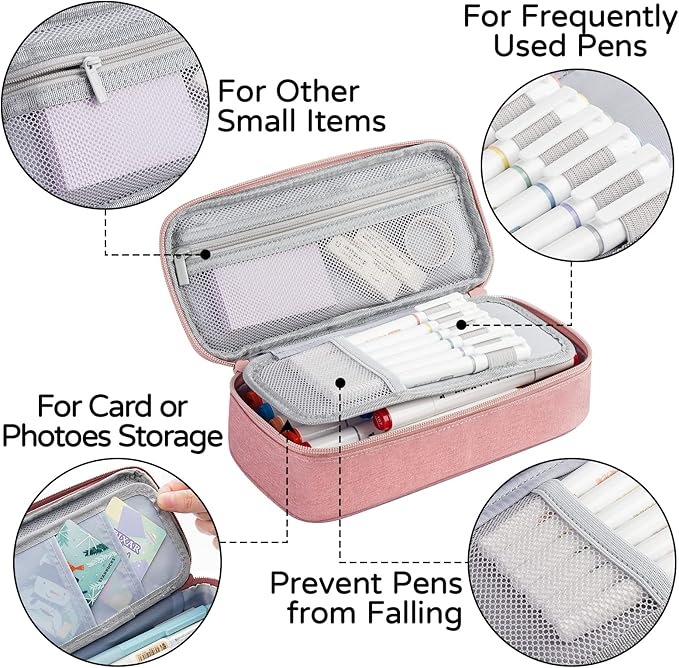 WEMATE Pencil Case, Large Storage Organizer for Stationery, Back - to - School Essential, Teacher Must - have, Big Pencil Pouch, Marker Case School Supplies for College & High School