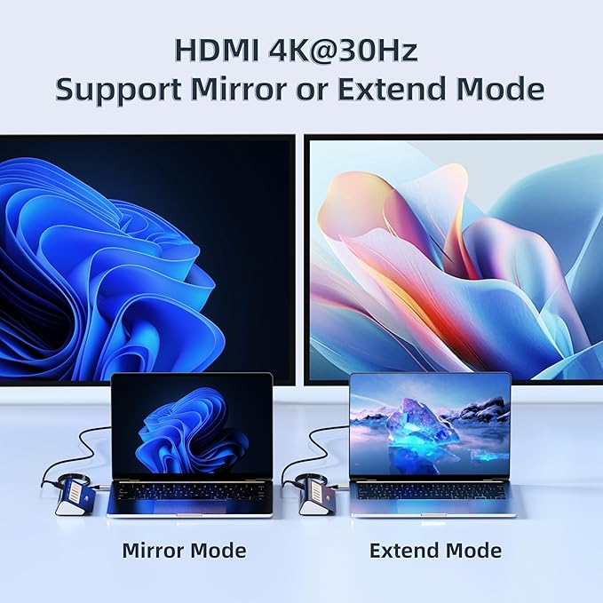 9-in-1 USB-C Docking Station - 4K HDMI, PD 100W, 3 Type A/C 3.0 5Gbps, 2 Type-A 2.0, SD/TF, Aluminum USB C Hub Compatible with MacBook, iPad, iPhone 16/15