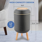 Pukomc Smart Sensor Wastebasket, Convenient and Hygienic Easy to Use, Technology Sensor Waterproof Wastebasket Plastic Trash can for Kitchen, Bathroom, Bedroom, Living Room, Office and Outdoor Black