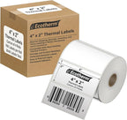 4" x 2" Thermal Labels | 4 Rolls | 3040 Labels | fits Zebra, Munbyn, Rollo, Godex, Arkscan, iDPRT, Offnova Thermal Label Printers and More | Blank White Adhesive Stickers by Ecotherm