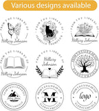 Customized Stamp Self Inking with Personalized Logo&Text Reusable Business Stamp for Book Lovers Teachers Librarians Ideal Gift for Birthday Holidays