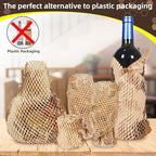 Honeycomb Packing Paper Wrap 12"x200' Sustainable Alternative to Bubble Wrap for Moving Shipping/Gift, Biodegradable & Fully Recyclable Bubble Paper Wrapping with 20 Fragile Sticker…